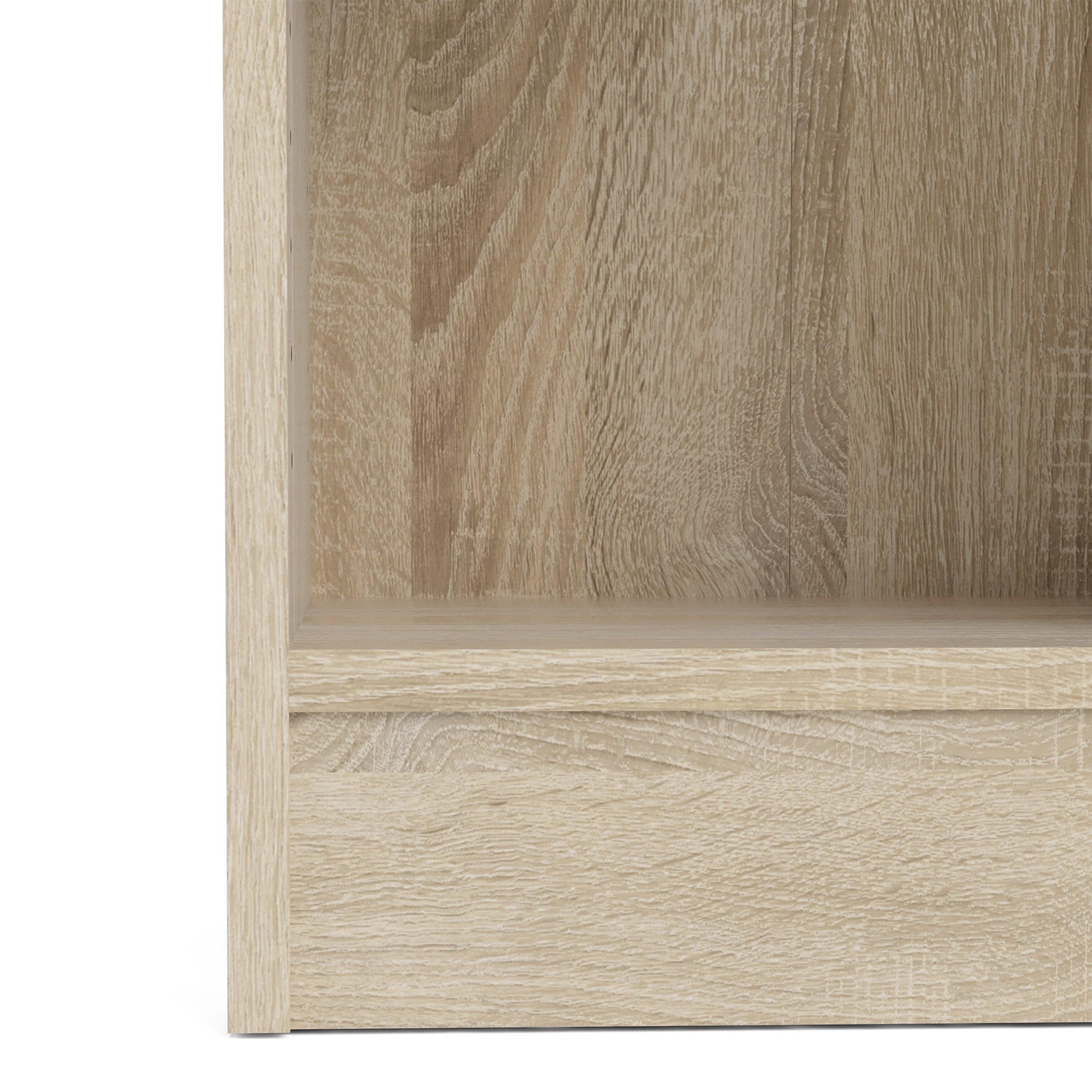 Basic Low Narrow Display Cabinet in Oak (2 Shelves) with Glass White Door - image 6