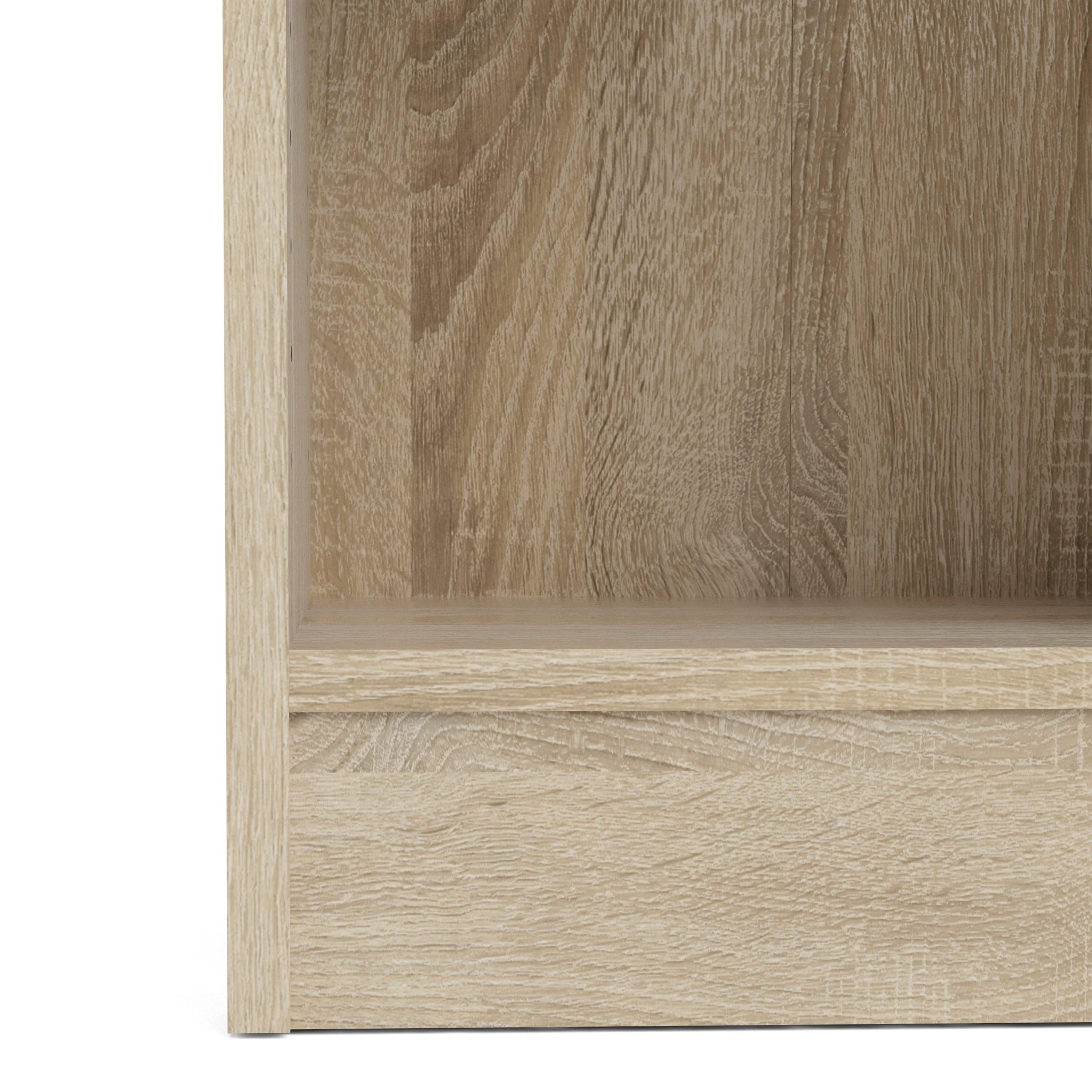 Basic Low Narrow Display Cabinet in Oak (2 Shelves) with Glass Oak Door - image 6