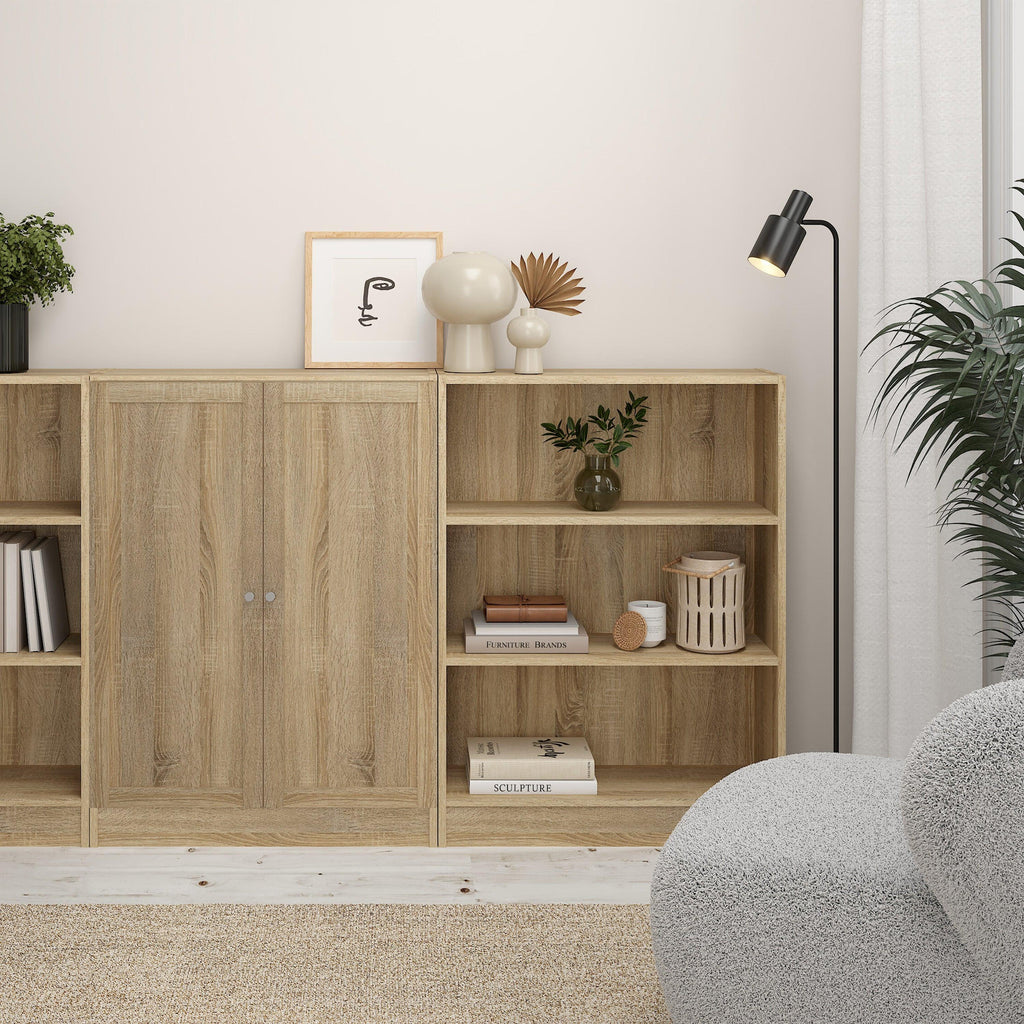 Basic Low Narrow Storage Cabinet in Oak (2 Shelves) with Oak Door - image 5