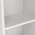 Basic Tall Narrow Combination Storage Bookcase in White (4 Shelves) with Glass Oak Door - image 5