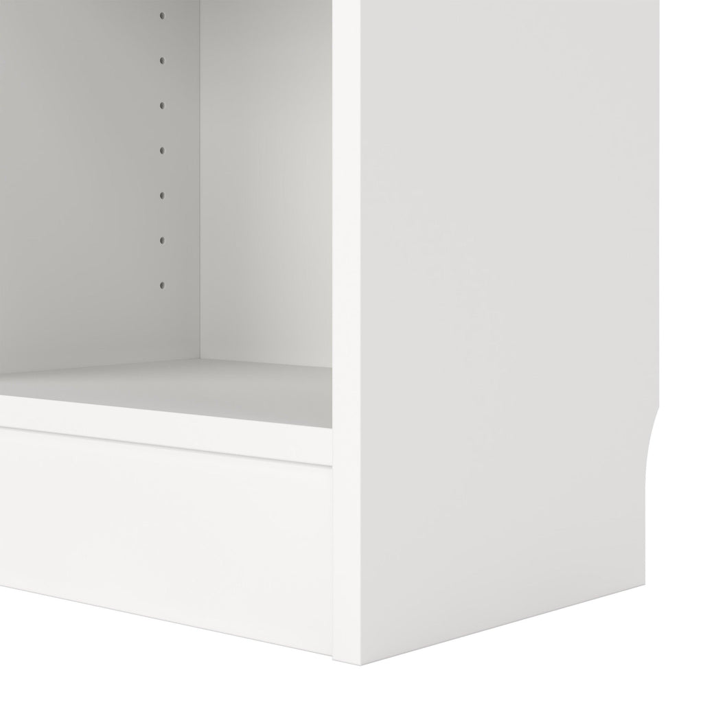 Basic Tall Narrow Combination Storage Bookcase in White (4 Shelves) with Glass Oak Door - image 6