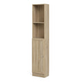 Basic Tall Narrow Combination Storage Bookcase in Oak (4 Shelves) with Oak Door - image 2