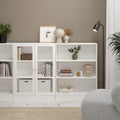 Basic Low Wide Display Cabinet in White (2 Shelves) with 2 Glass Doors in White - image 4