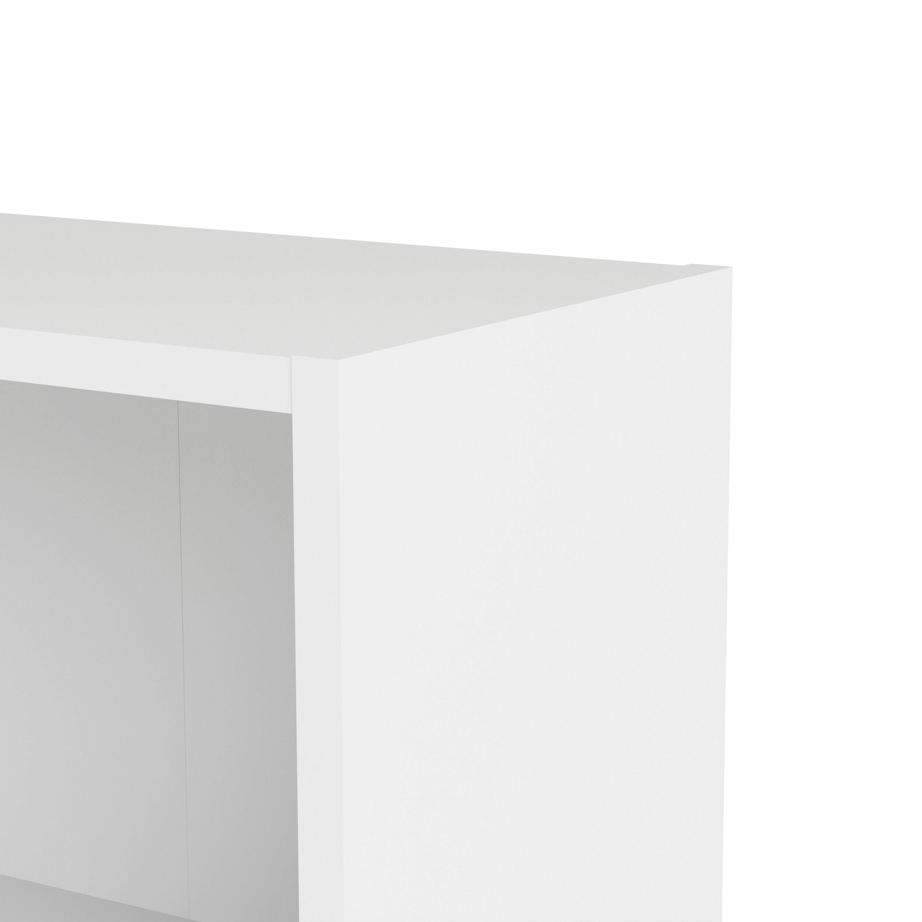 Basic Low Wide Display Cabinet in White (2 Shelves) with 2 Glass Doors in Oak - image 5