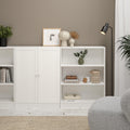 Basic Low Wide Storage Cabinet in White (2 Shelves) with 2 White Doors - image 4