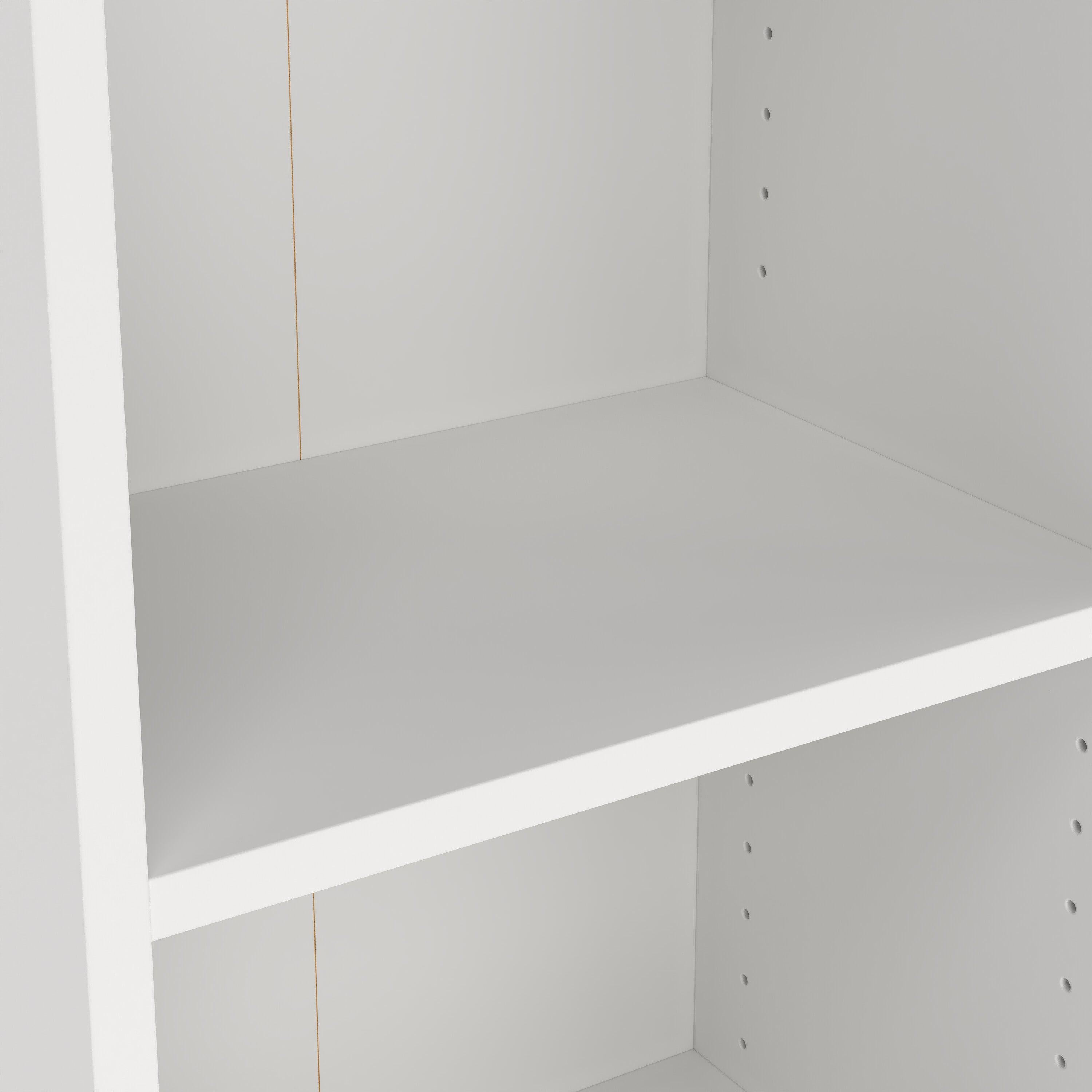 Basic Low Wide Storage Cabinet in White (2 Shelves) with 2 White Doors - image 6