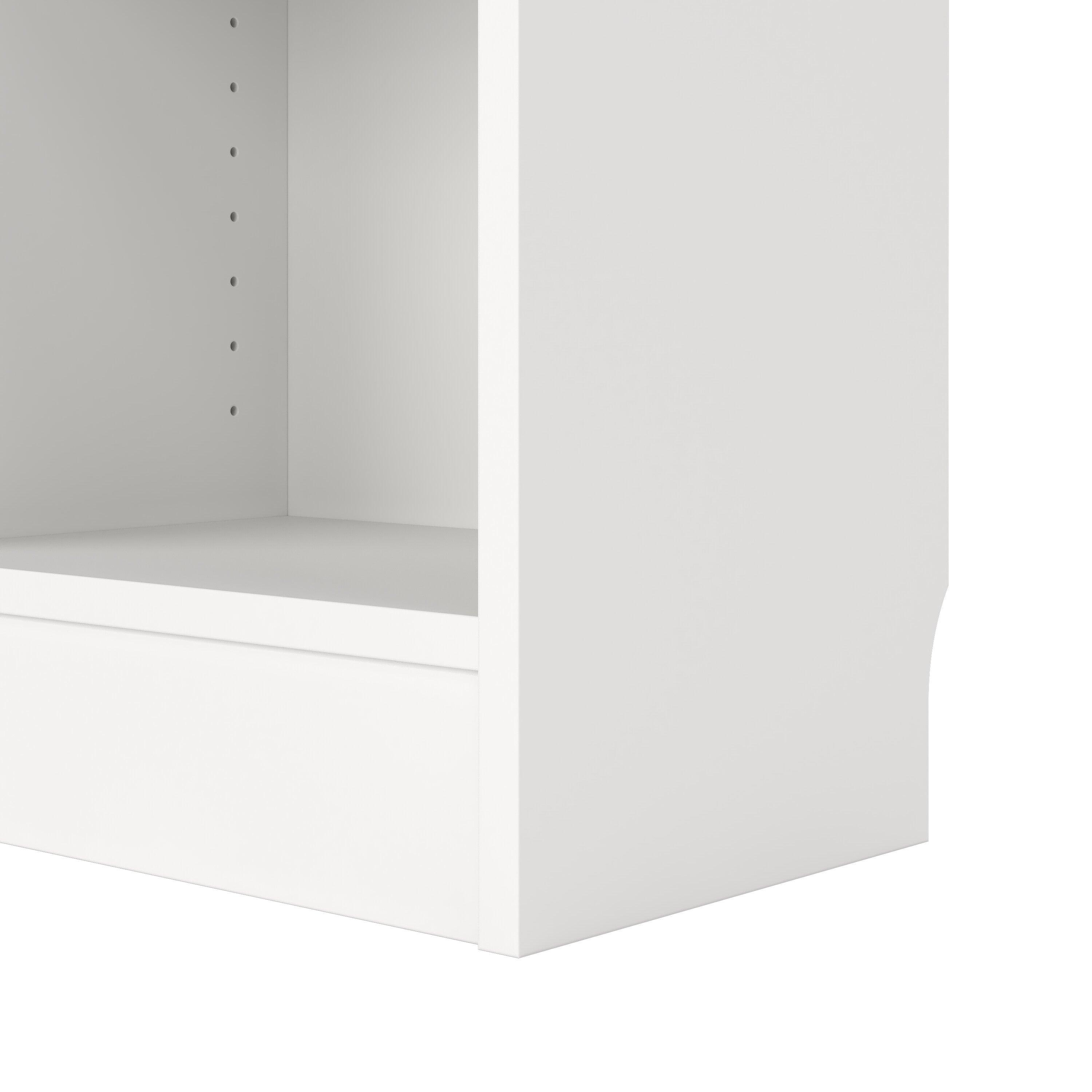 Basic Low Wide Storage Cabinet in White (2 Shelves) with 2 Oak Doors - image 8