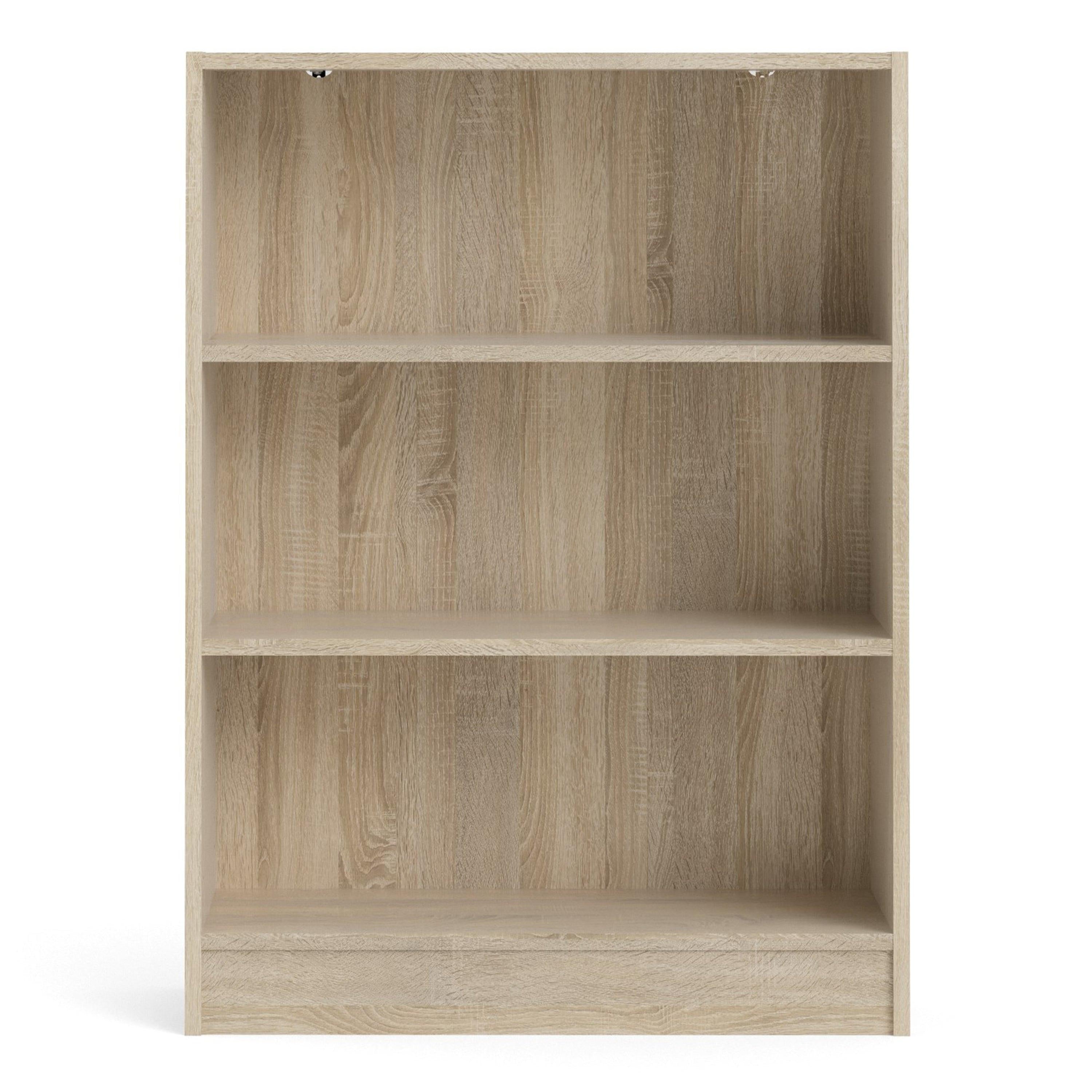 Basic Low Wide Bookcase (2 Shelves) in Oak - image 2