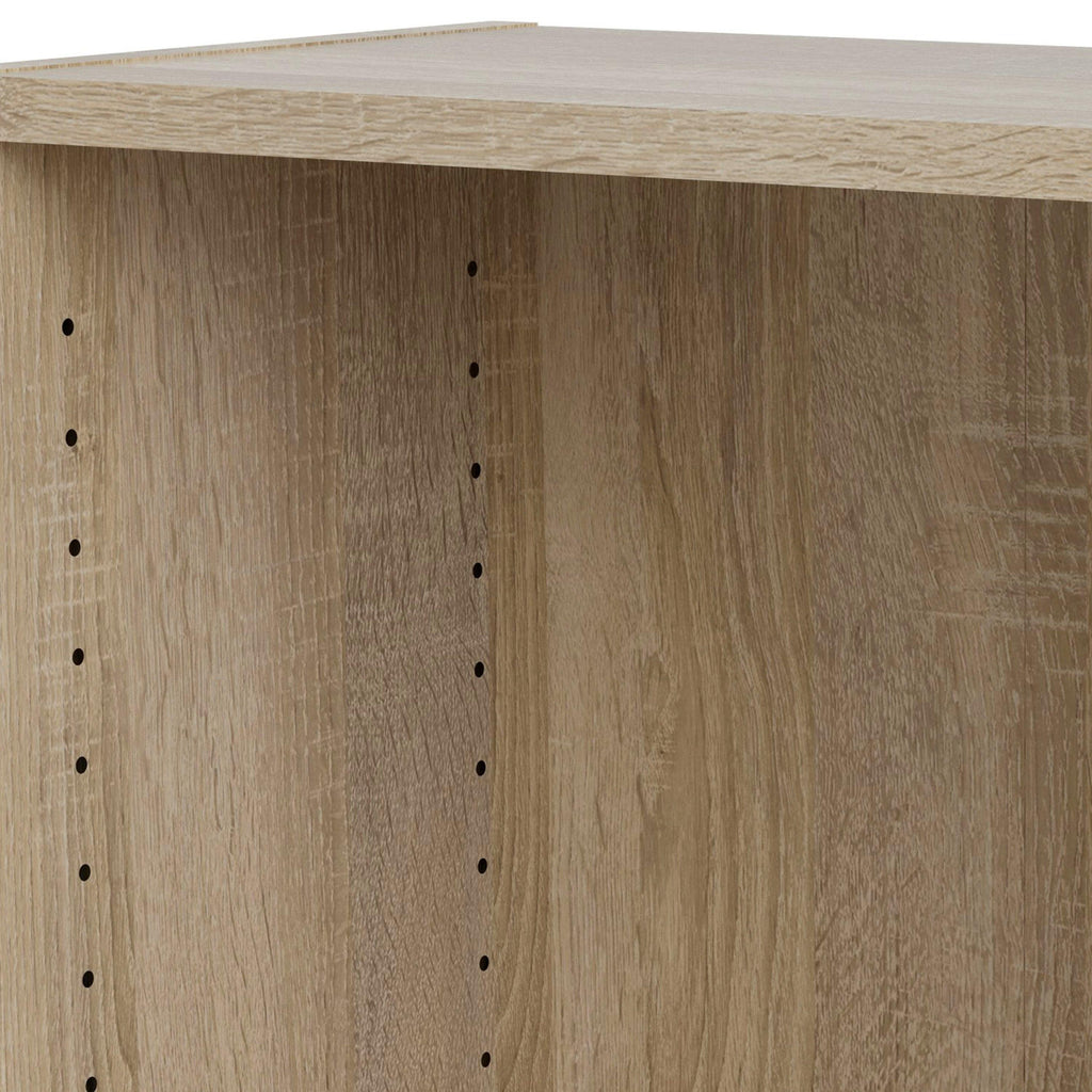 Basic Low Wide Display Cabinet in Oak (2 Shelves) with 2 Glass Doors in White - image 5