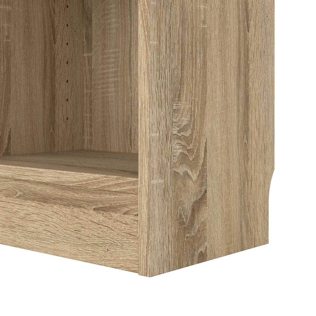 Basic Low Wide Display Cabinet in Oak (2 Shelves) with 2 Glass Doors in White - image 7