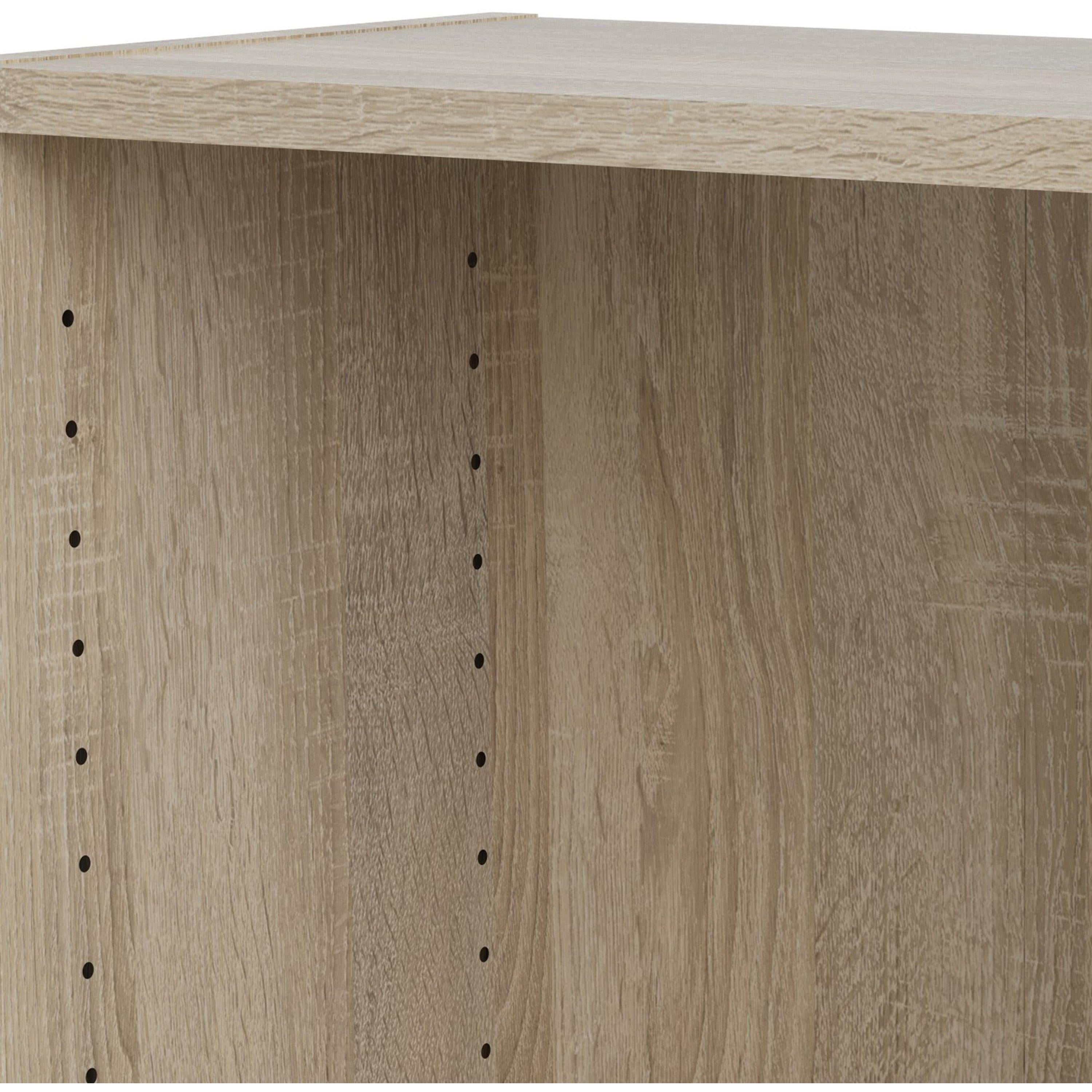 Basic Low Wide Display Cabinet in Oak (2 Shelves) with 2 Glass Doors in Oak - image 5
