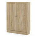 Basic Low Wide Storage Cabinet in Oak (2 Shelves) with 2 Oak Doos - image 2