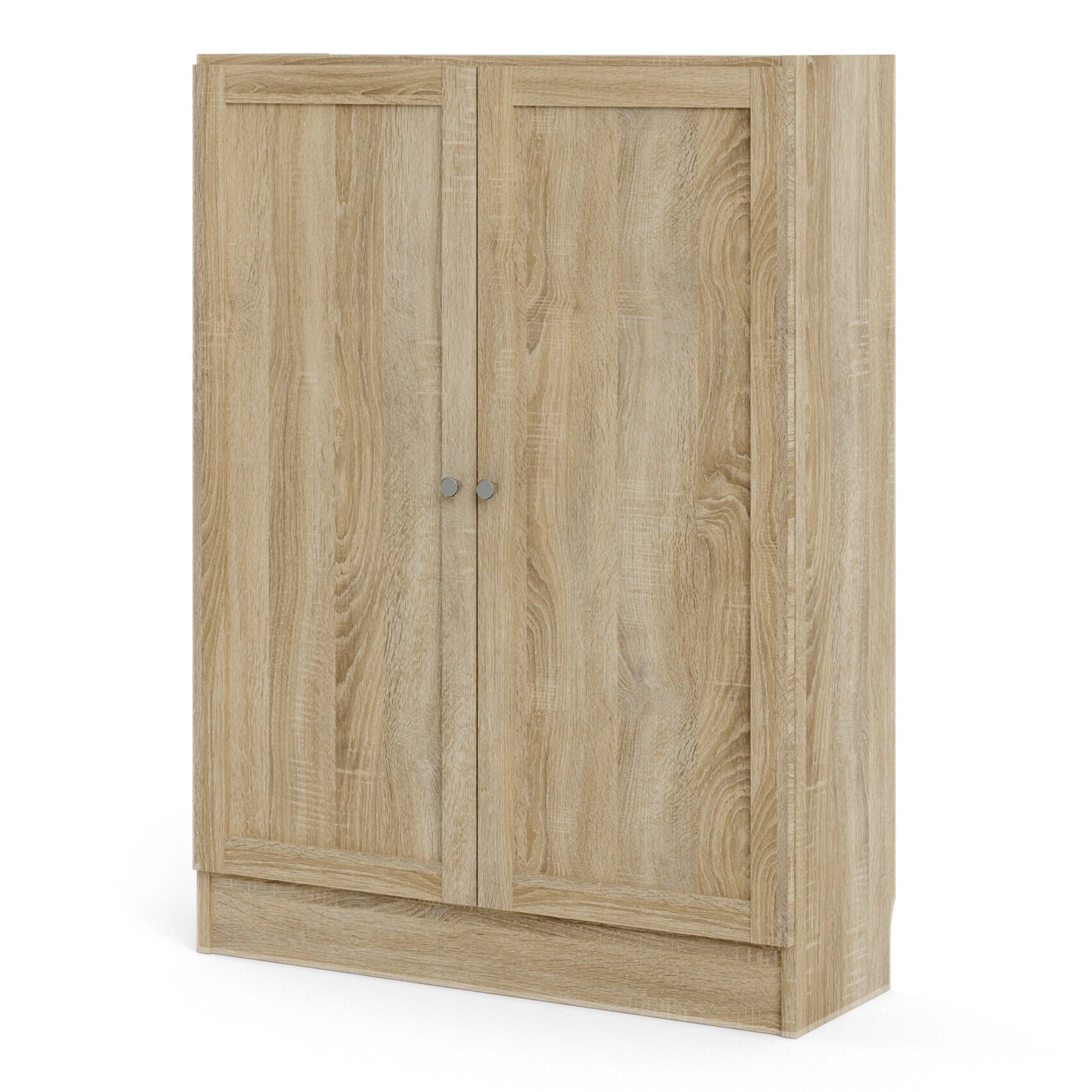 Basic Low Wide Storage Cabinet in Oak (2 Shelves) with 2 Oak Doos - image 2
