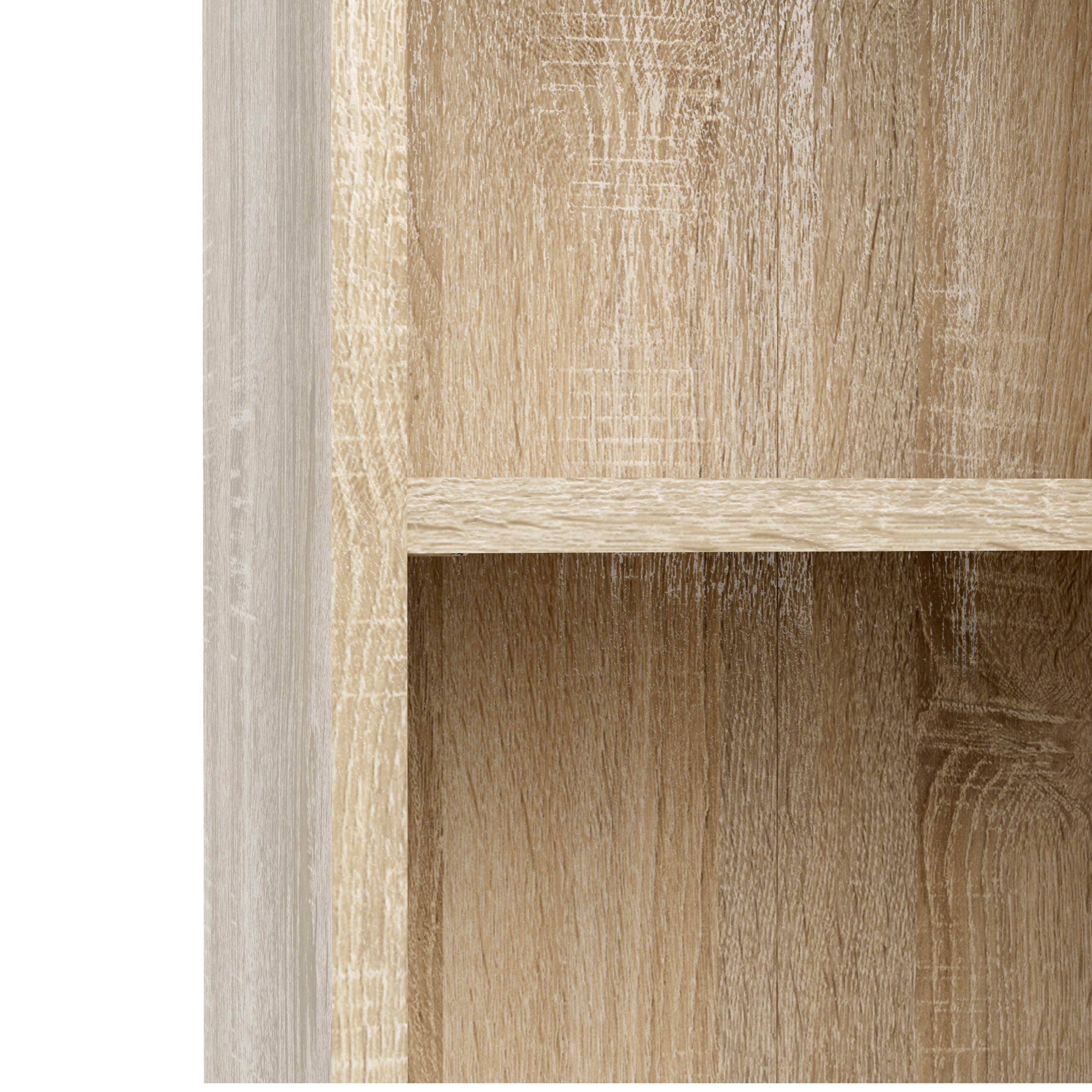 Basic Low Wide Storage Cabinet in Oak (2 Shelves) with 2 Oak Doos - image 6
