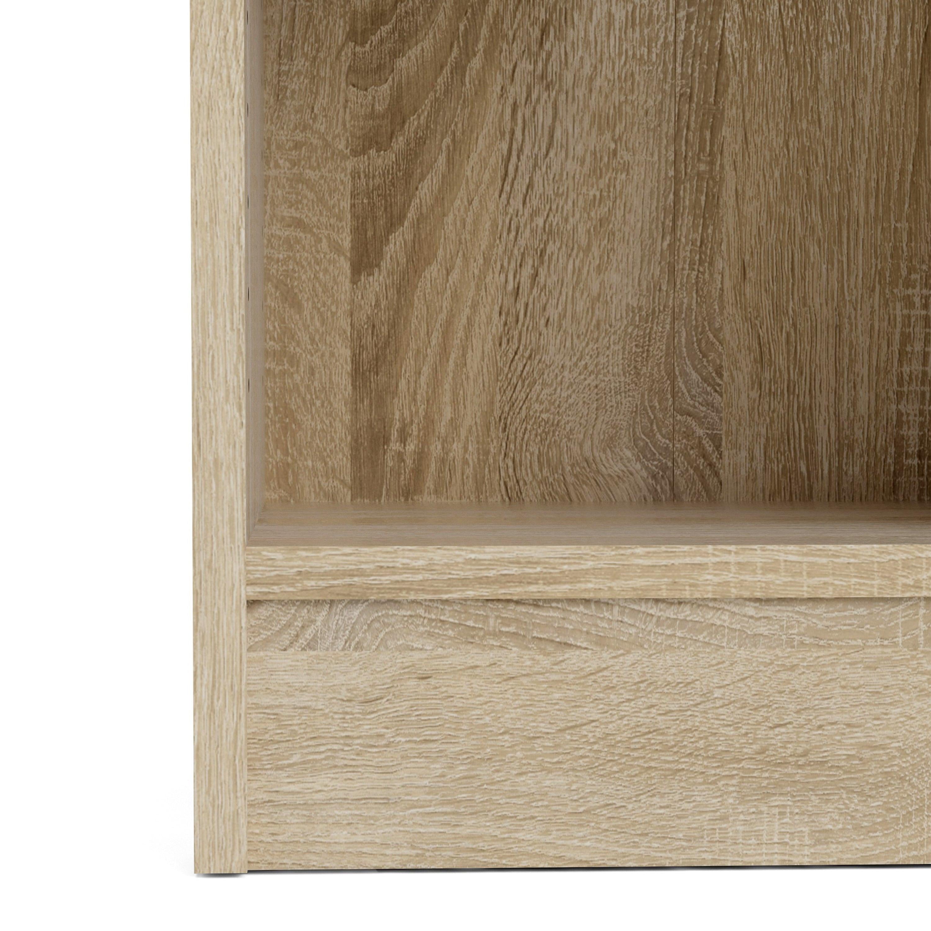 Basic Low Wide Storage Cabinet in Oak (2 Shelves) with 2 Oak Doos - image 7