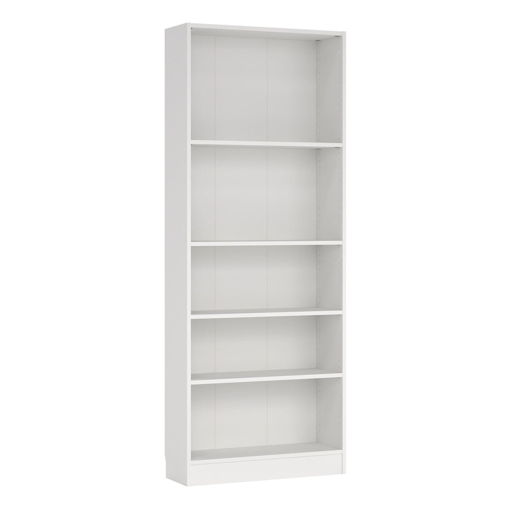 Basic Tall Wide Bookcase (4 Shelves) in White