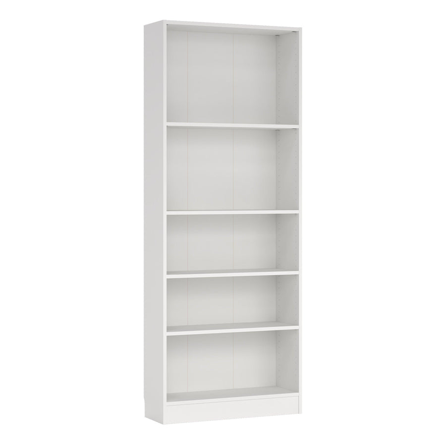 Basic Tall Wide Bookcase (4 Shelves) in White