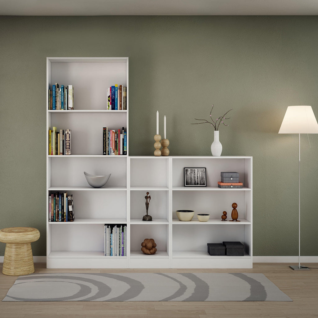 Basic Tall Wide Bookcase (4 Shelves) in White - image 10
