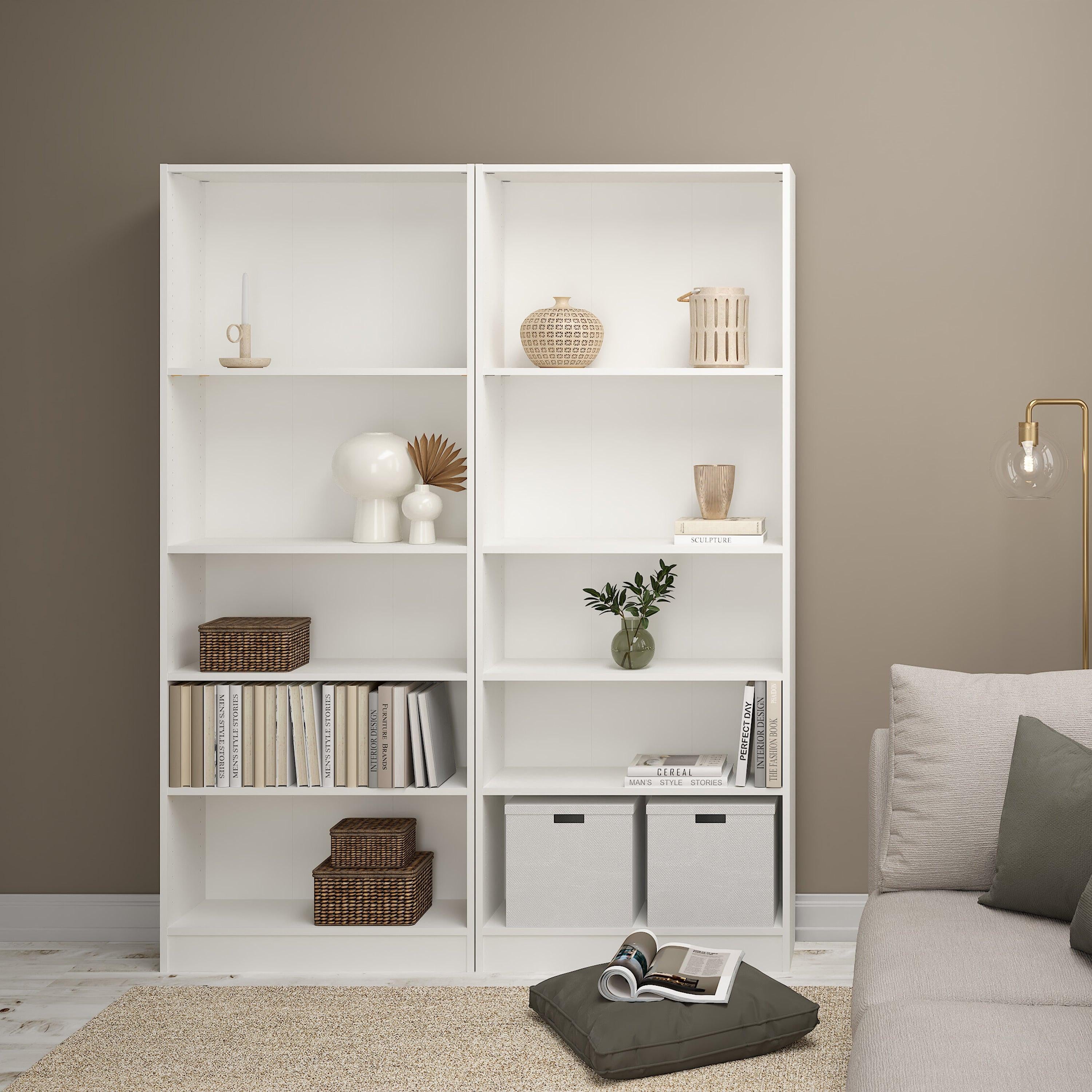 Basic Tall Wide Bookcase (4 Shelves) in White - image 6