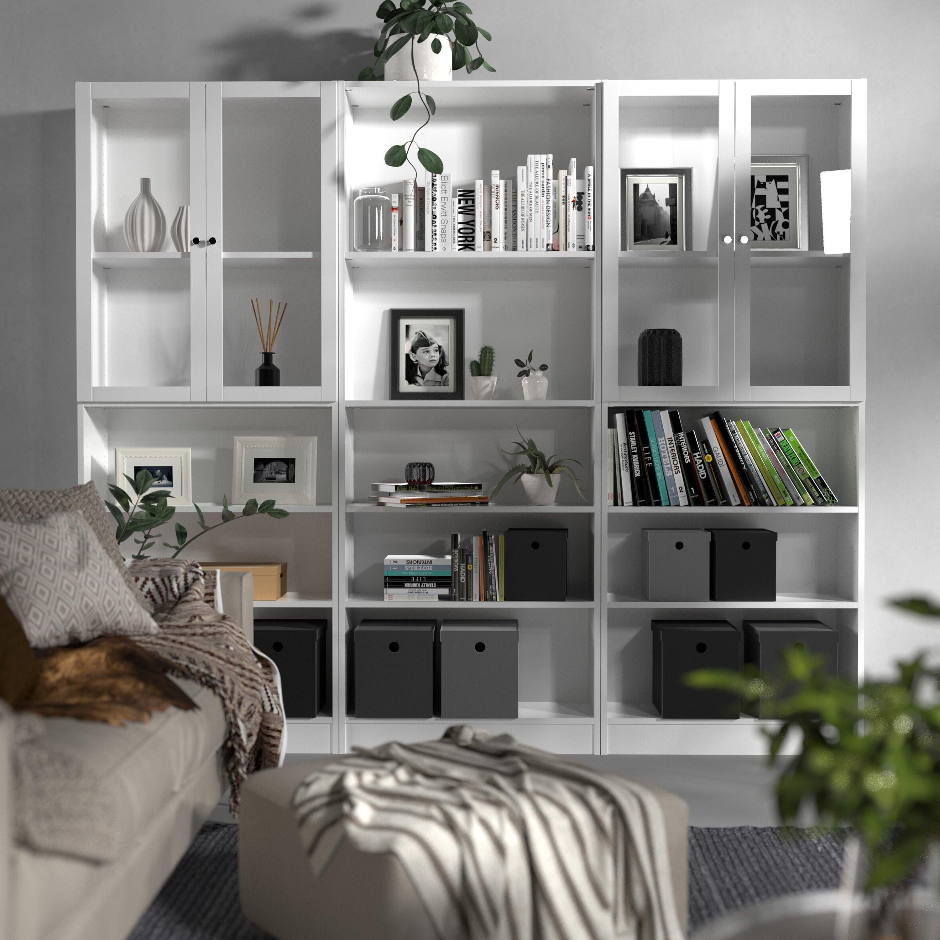 Basic Tall Wide Bookcase (4 Shelves) in White - image 9