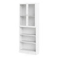 Basic Tall Wide Display Cabinet in White (4 Shelves) with 2 Glass White Doors - image 2