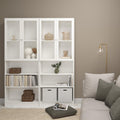 Basic Tall Wide Display Cabinet in White (4 Shelves) with 2 Glass White Doors - image 4