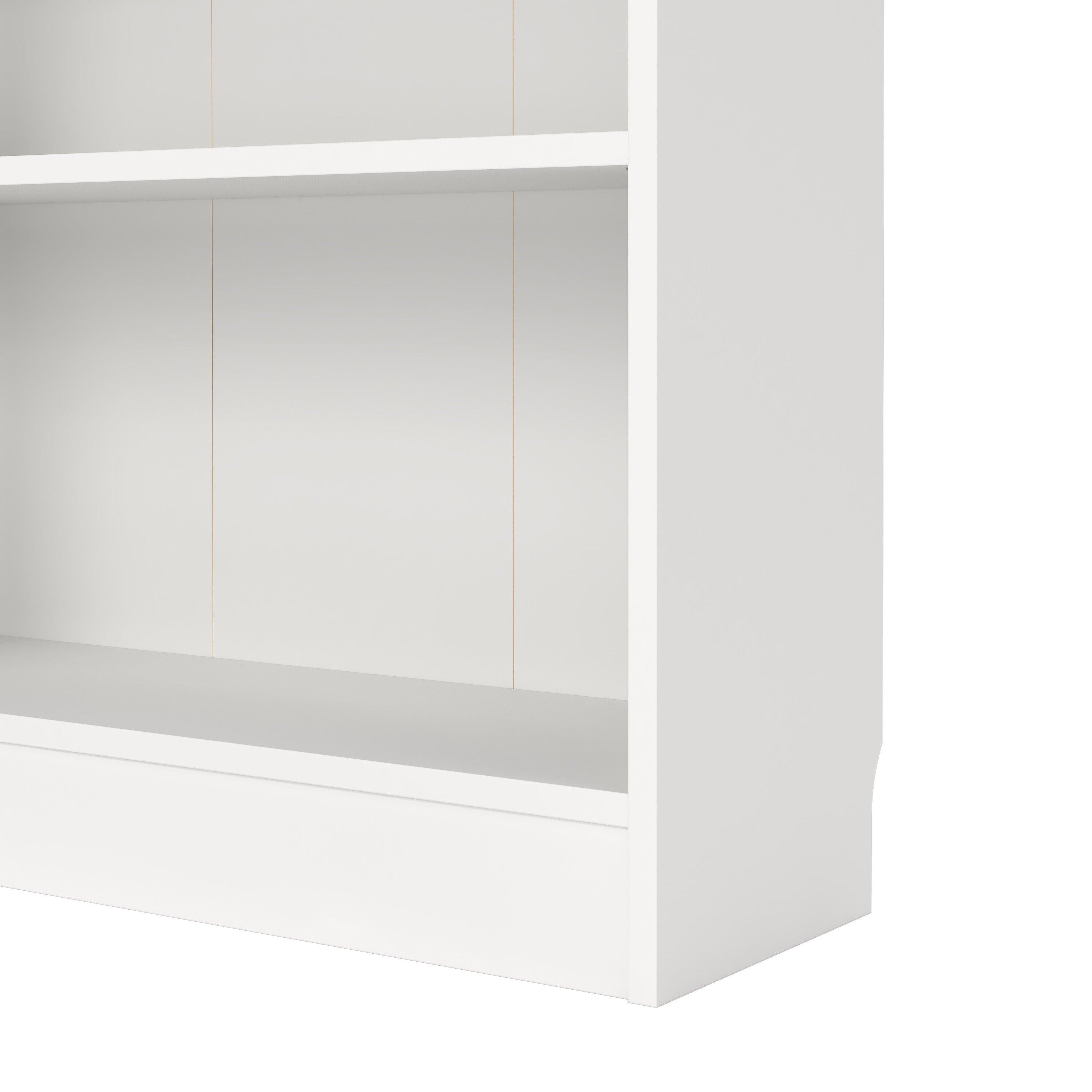 Basic Tall Wide Display Cabinet in White (4 Shelves) with 2 Glass Oak Doors - image 7