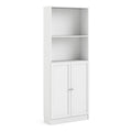 Basic Tall Wide Combination Storage in White (4 Shelves) with 2 White Doors
