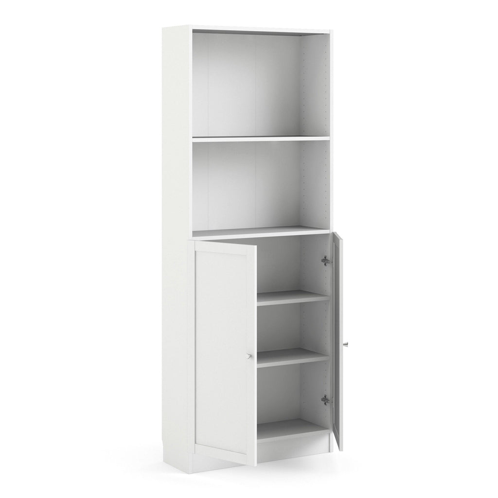 Basic Tall Wide Combination Storage in White (4 Shelves) with 2 White Doors - image 4