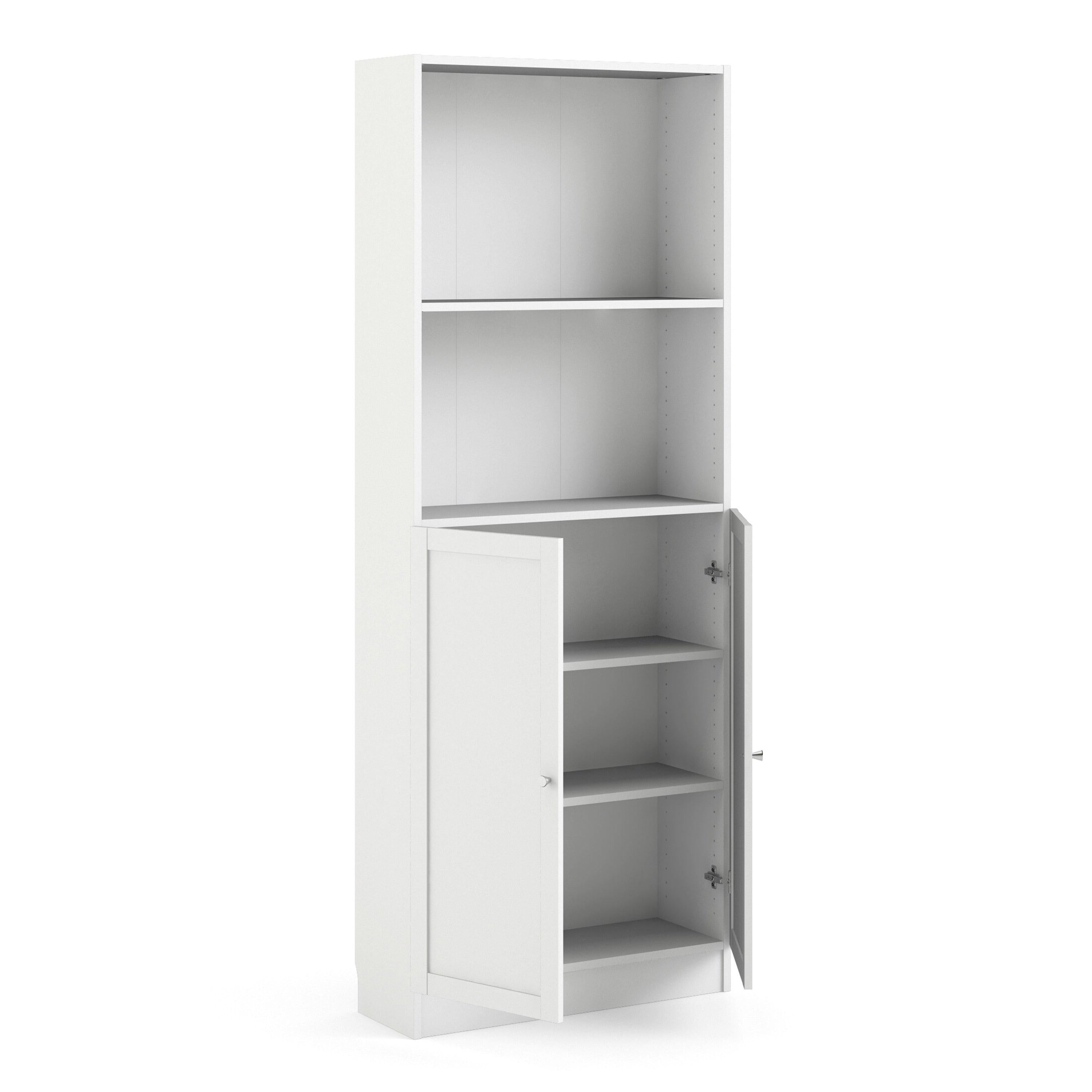 Basic Tall Wide Combination Storage in White (4 Shelves) with 2 White Doors - image 4