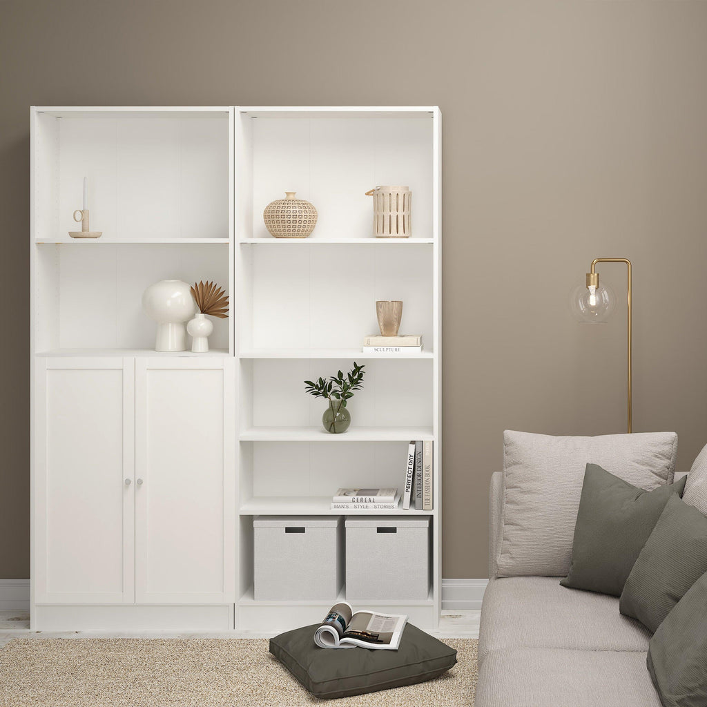 Basic Tall Wide Combination Storage in White (4 Shelves) with 2 White Doors - image 6
