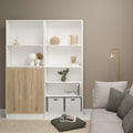 Basic Tall Wide Combination Storage in White (4 Shelves) with 2 Oak Doors - image 5