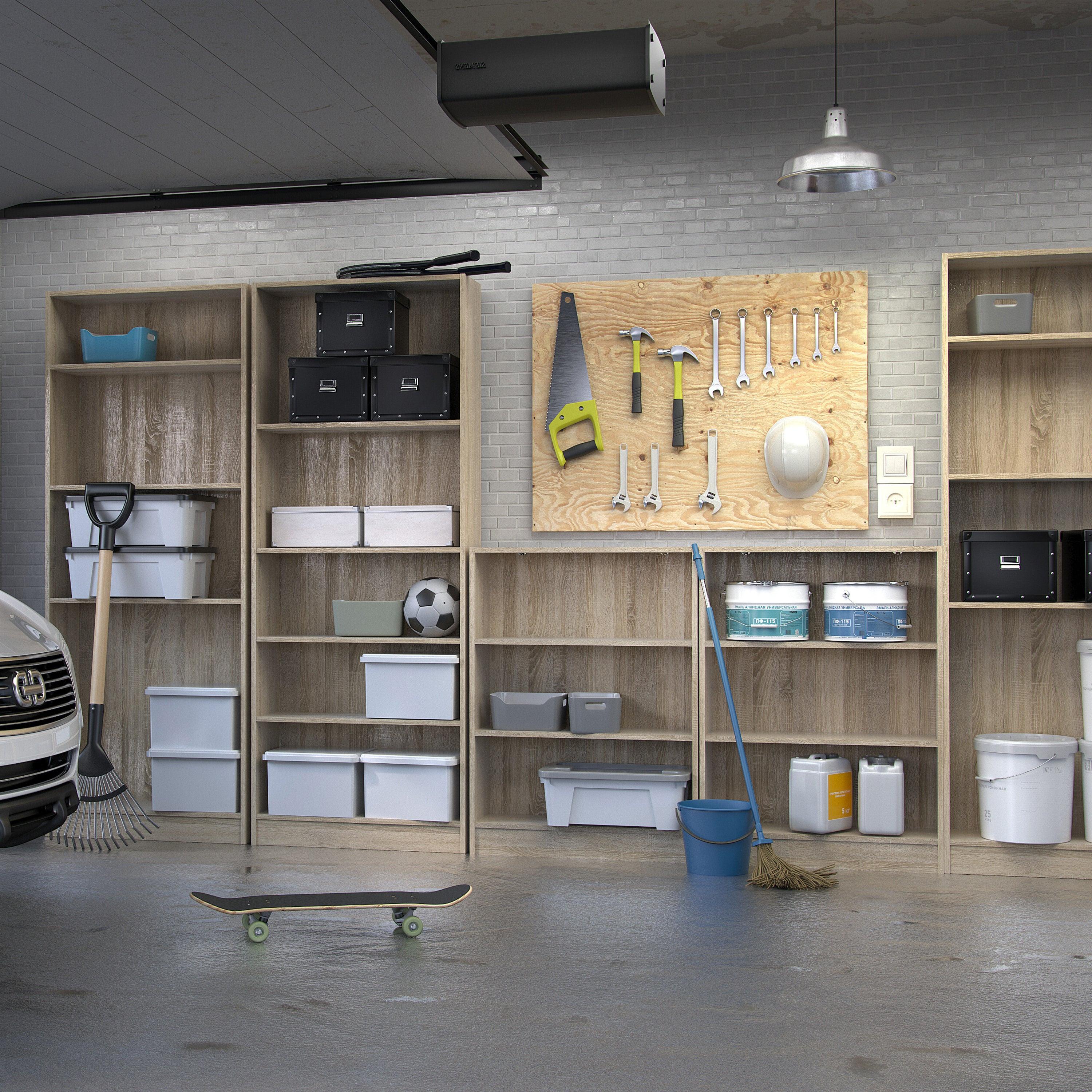 Basic Tall Wide Bookcase (4 Shelves) in Oak - image 9