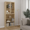 Basic Tall Wide Display Cabinet in Oak (4 Shelves) with 2 Glass Oak Doors - image 3