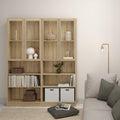 Basic Tall Wide Display Cabinet in Oak (4 Shelves) with 2 Glass Oak Doors - image 4