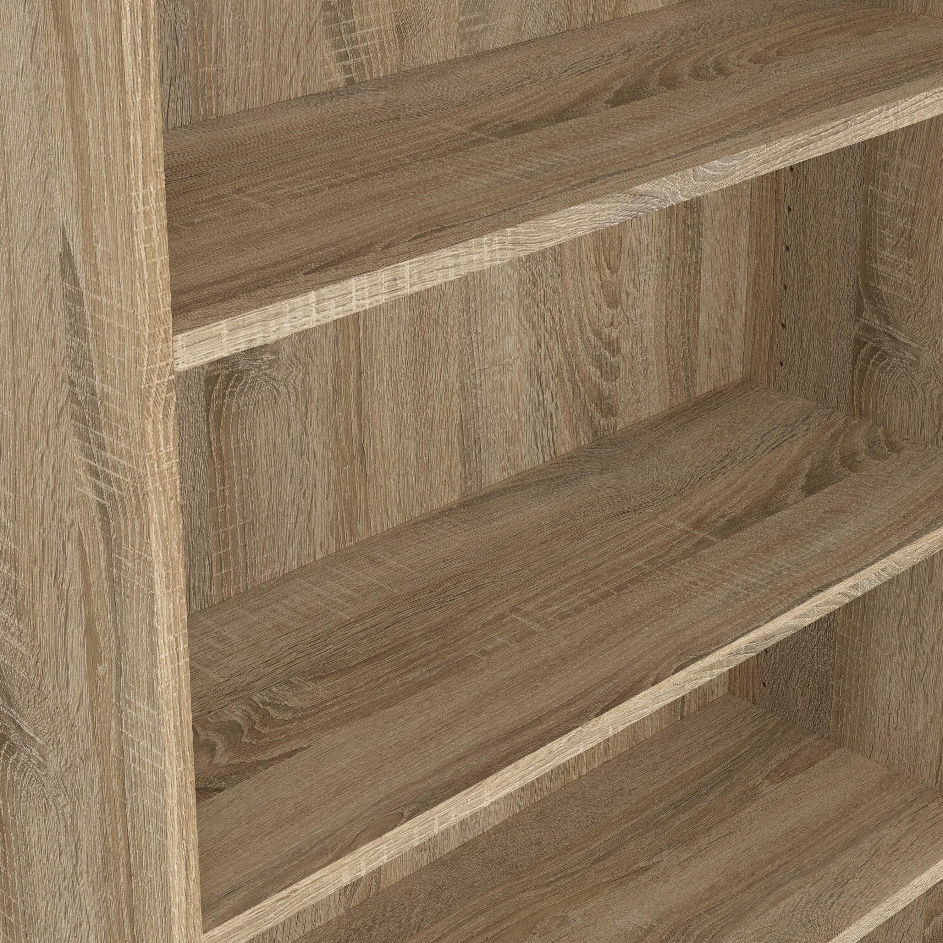 Basic Tall Wide Display Cabinet in Oak (4 Shelves) with 2 Glass Oak Doors - image 5