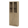 Basic Tall Wide (4 Shelves) 4 Door Combination Unit in Oak - image 2