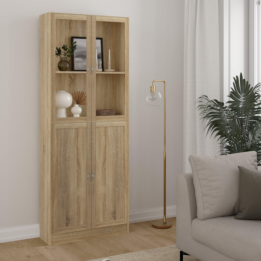 Basic Tall Wide (4 Shelves) 4 Door Combination Unit in Oak - image 3