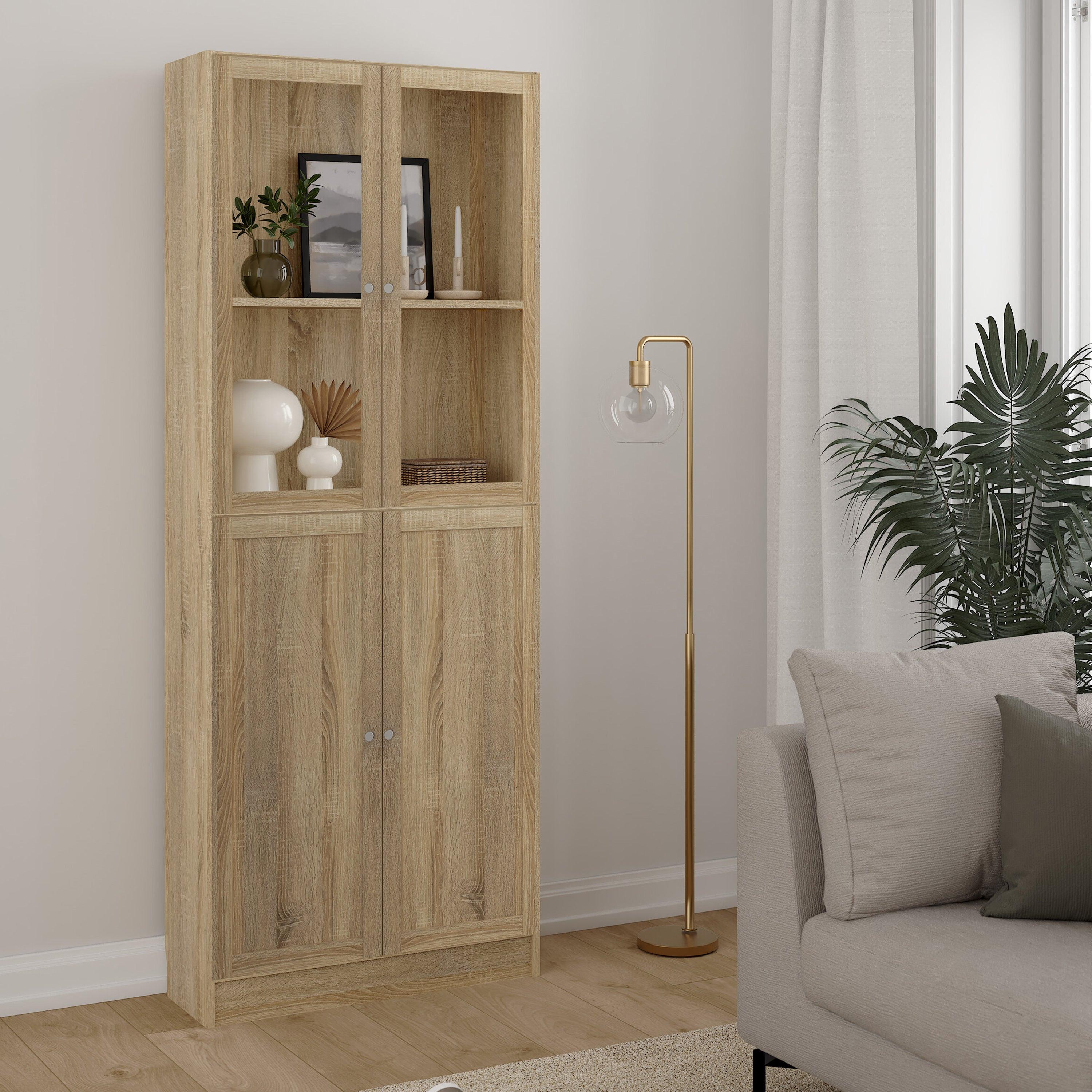Basic Tall Wide (4 Shelves) 4 Door Combination Unit in Oak - image 3