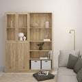 Basic Tall Wide (4 Shelves) 4 Door Combination Unit in Oak - image 4