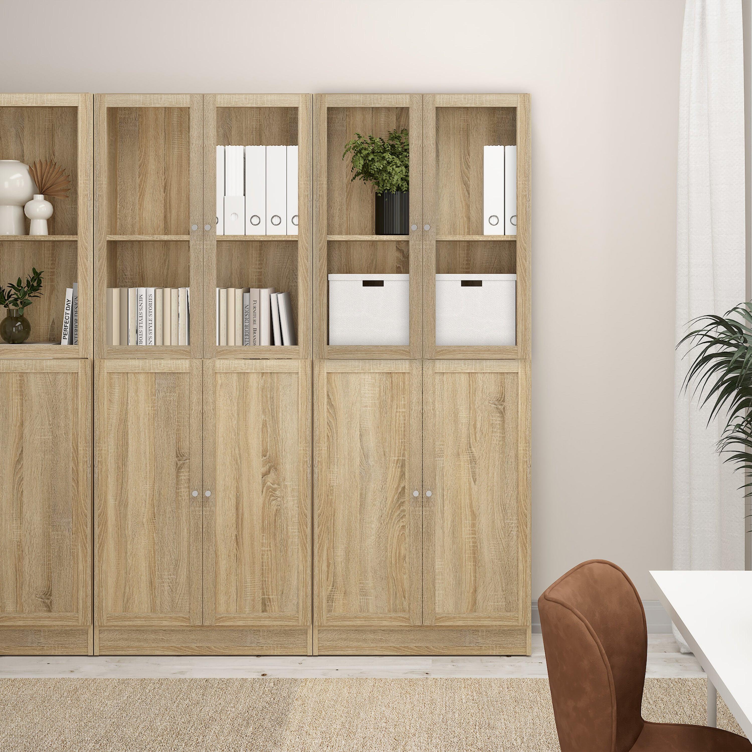 Basic Tall Wide (4 Shelves) 4 Door Combination Unit in Oak - image 5