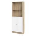 Basic Tall Wide Combination Storage in Oak (4 Shelves) with 2 Doors in White - image 3
