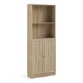 Basic Tall Wide Combination Storage in Oak (4 Shelves) with 2 Oak Doors