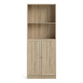 Basic Tall Wide Combination Storage in Oak (4 Shelves) with 2 Oak Doors - image 2