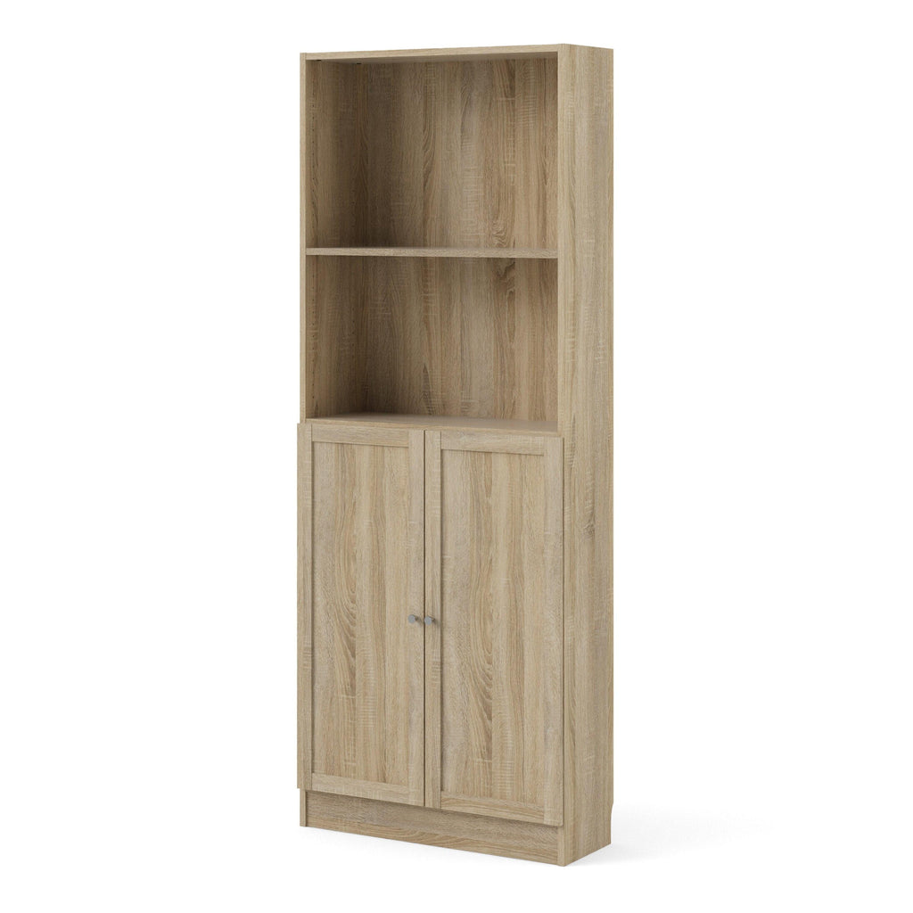 Basic Tall Wide Combination Storage in Oak (4 Shelves) with 2 Oak Doors - image 3