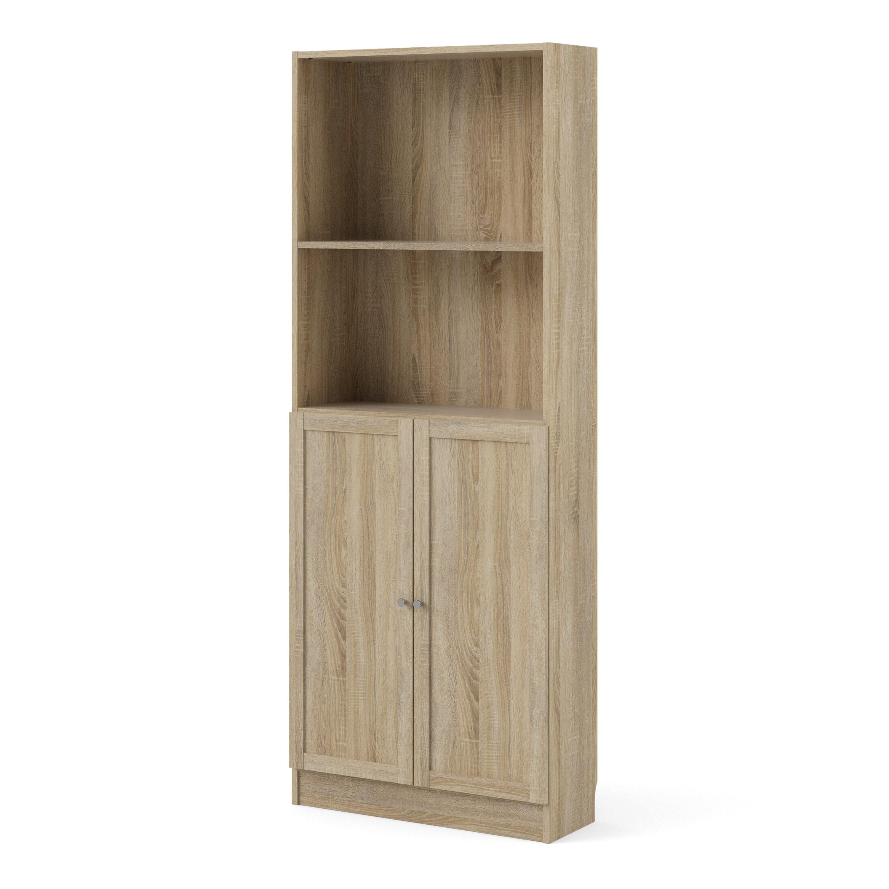 Basic Tall Wide Combination Storage in Oak (4 Shelves) with 2 Oak Doors - image 3
