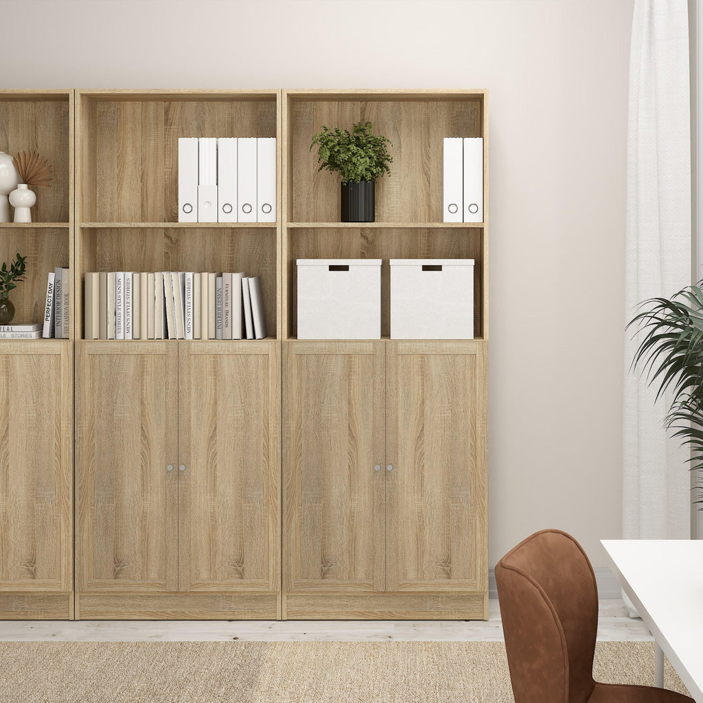 Basic Tall Wide Combination Storage in Oak (4 Shelves) with 2 Oak Doors - image 7