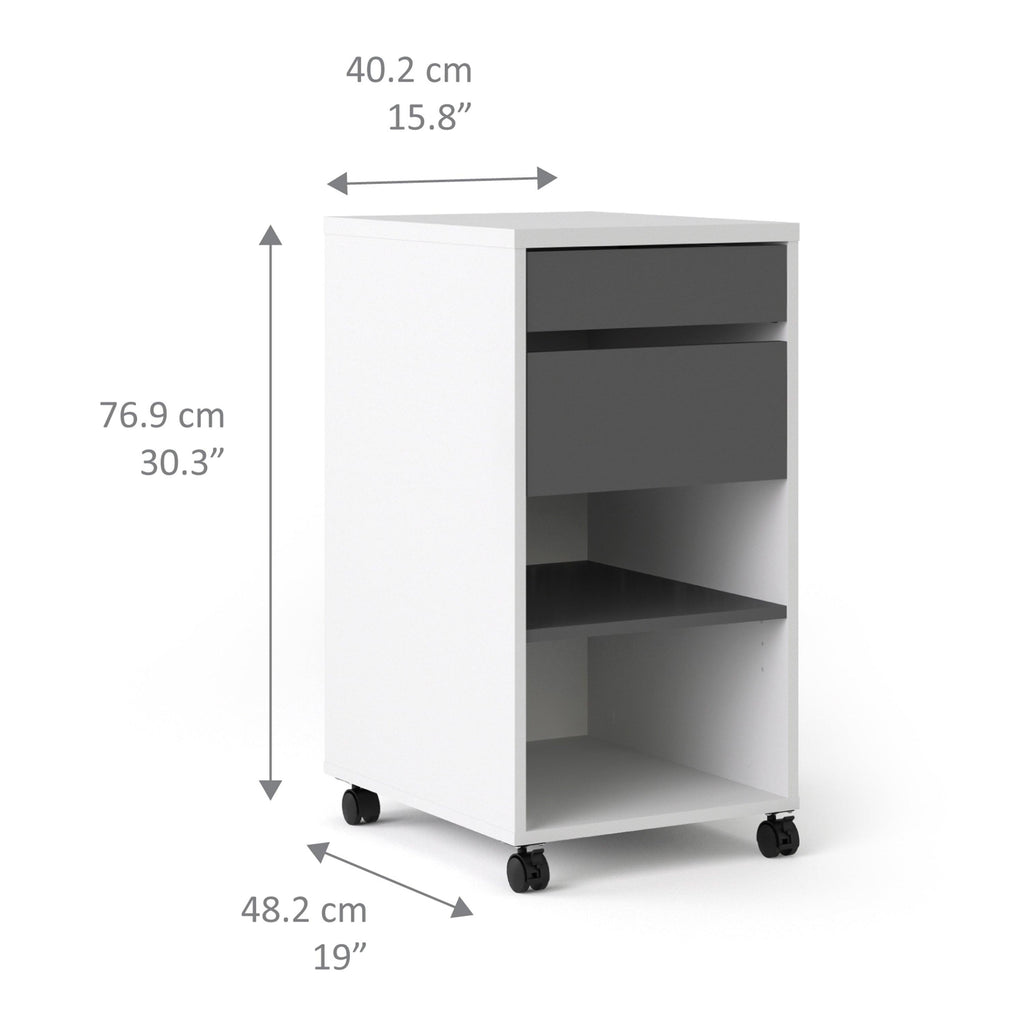 Function Plus Mobile File Cabinet 2 Drawers 1 Shelf - image 12