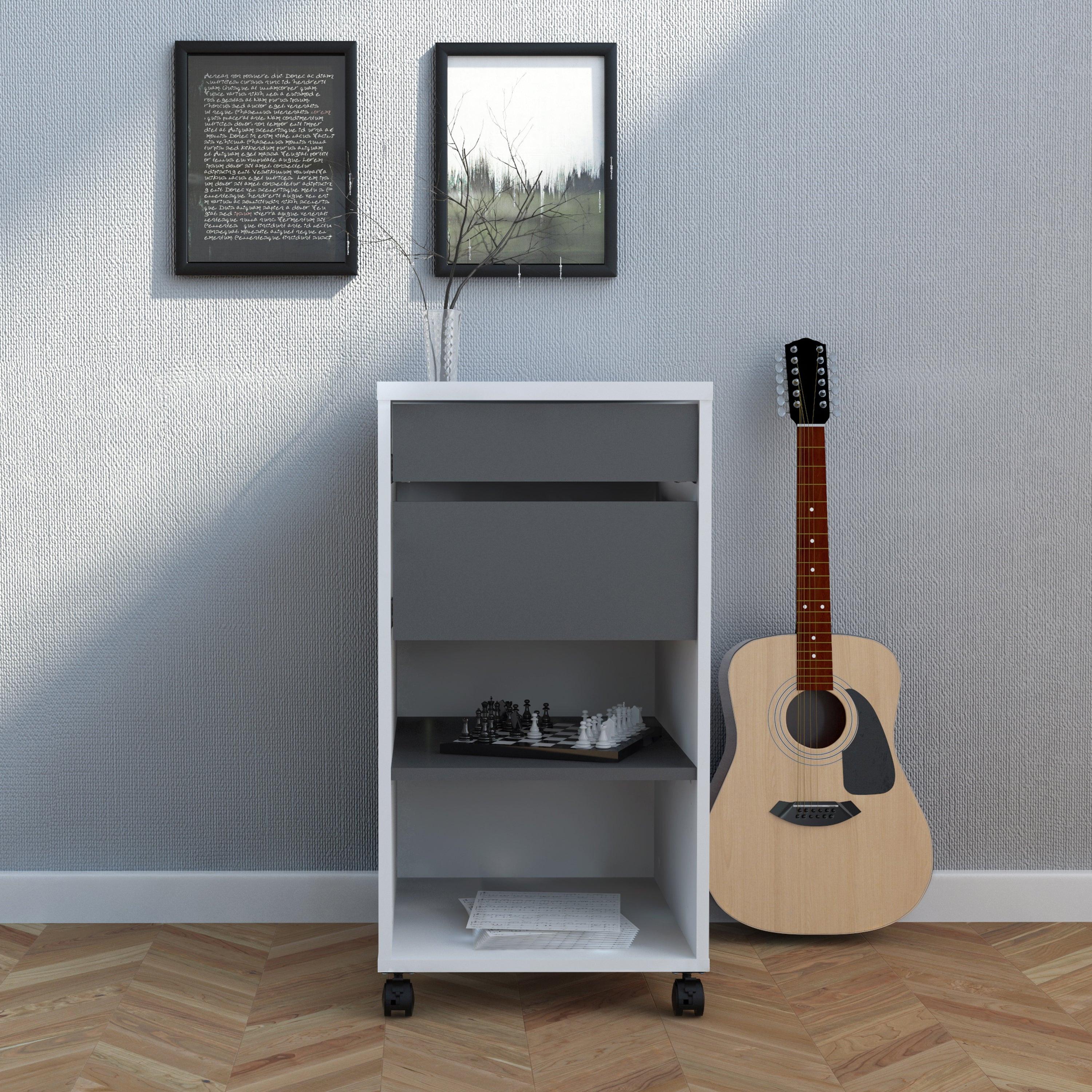 Function Plus Mobile File Cabinet 2 Drawers 1 Shelf - image 6