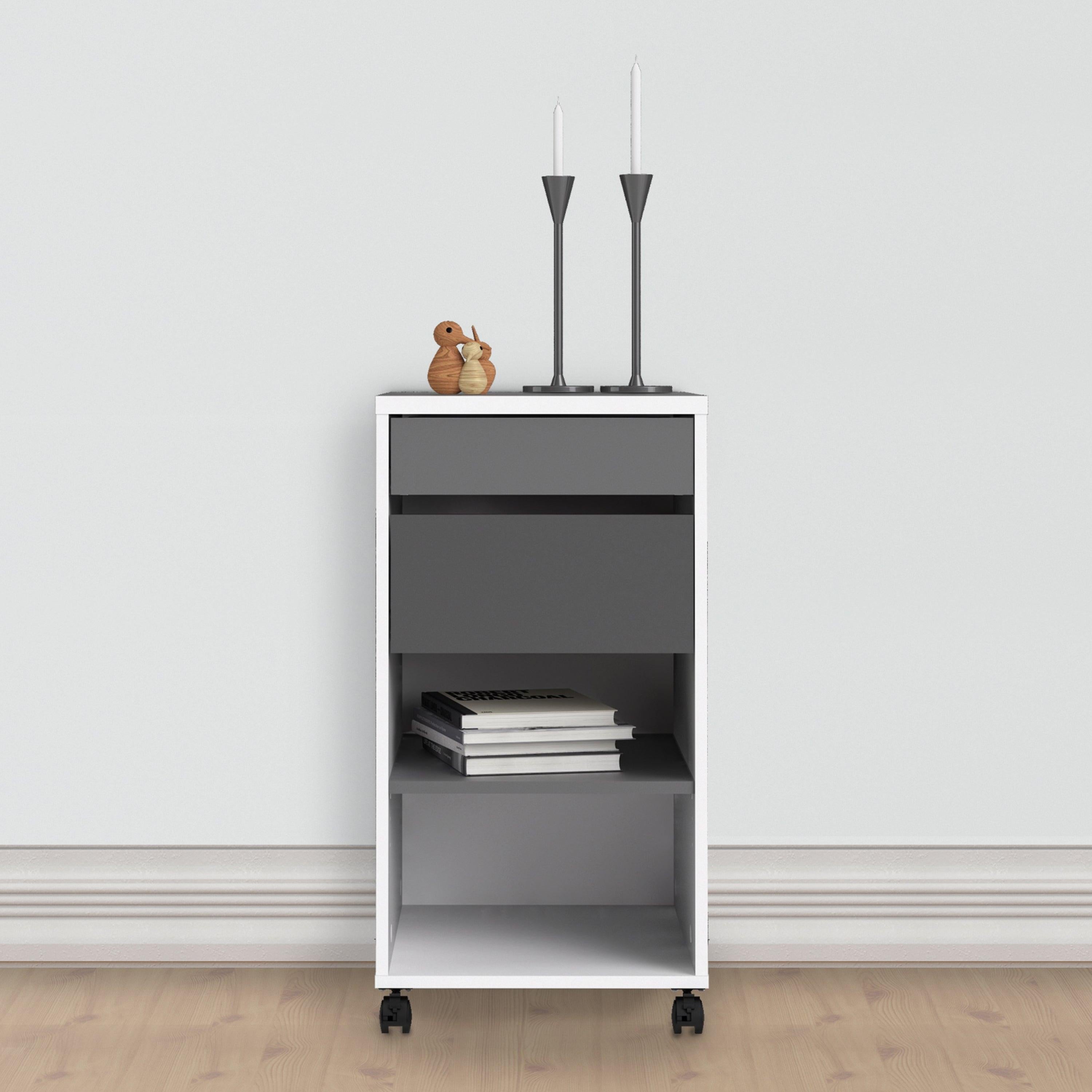 Function Plus Mobile File Cabinet 2 Drawers 1 Shelf - image 8
